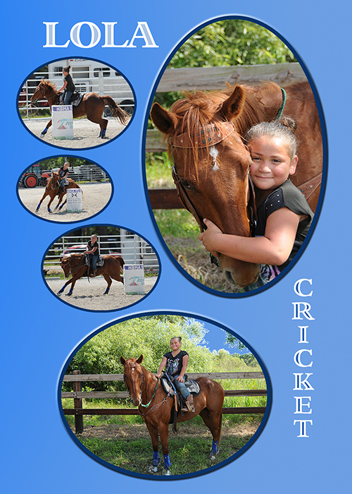 Pictures of a young girl and her horse